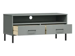 Mueble de TV con patas de metal OSLO madera maciza pino gris