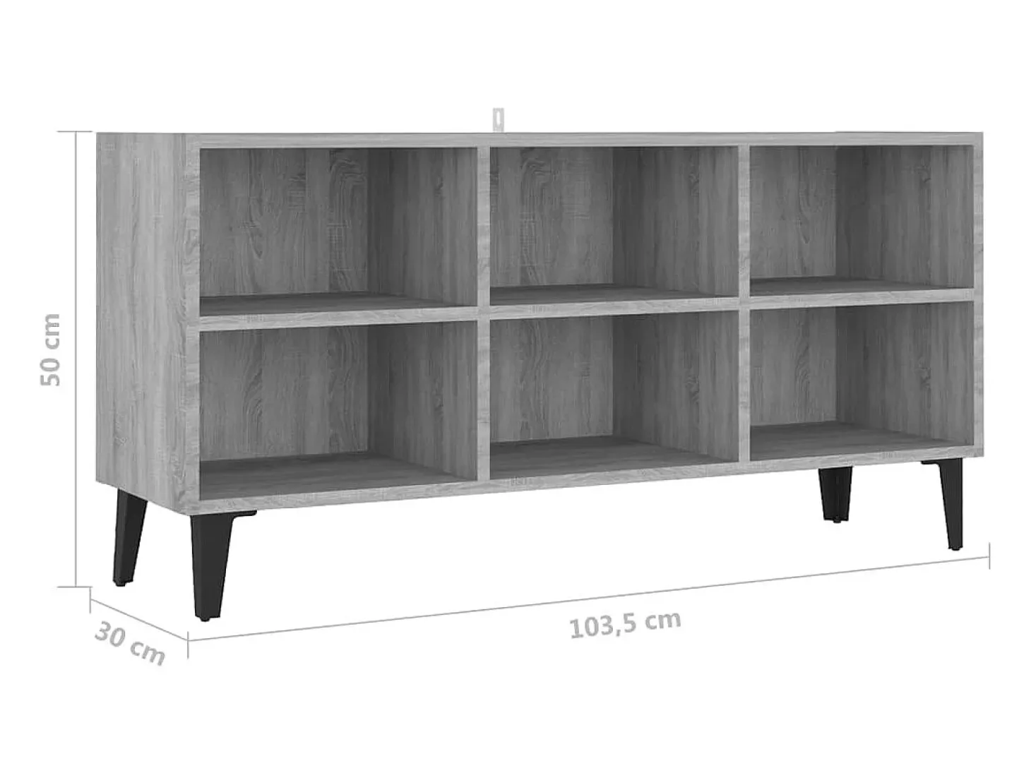Mueble de TV con patas de metal gris Sonoma 103,5x30x50 cm