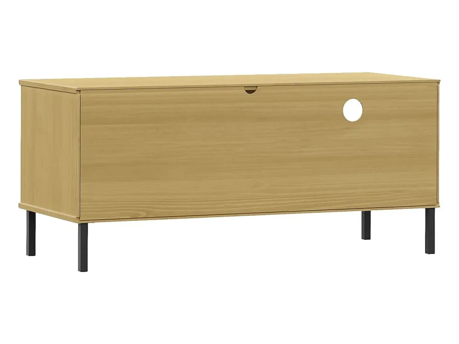 Mueble de TV con patas de metal OSLO madera maciza pino marrón