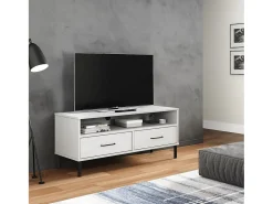 Mueble de TV con patas de metal OSLO madera maciza pino blanco