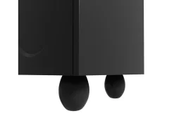 Mueble de TV con patas de madera - 180 x 40 x 42 cm - con 2 cajones + 4 puertas - aglomerado - negro
