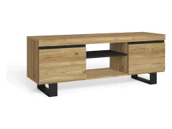 Mueble de TV con patas "Naturale" con patas , Roble/Negro, Nórdico, 140x40x53cm