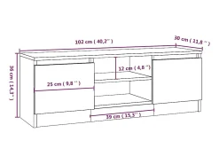 Mueble de TV con puerta roble Sonoma 102x30x36 cm