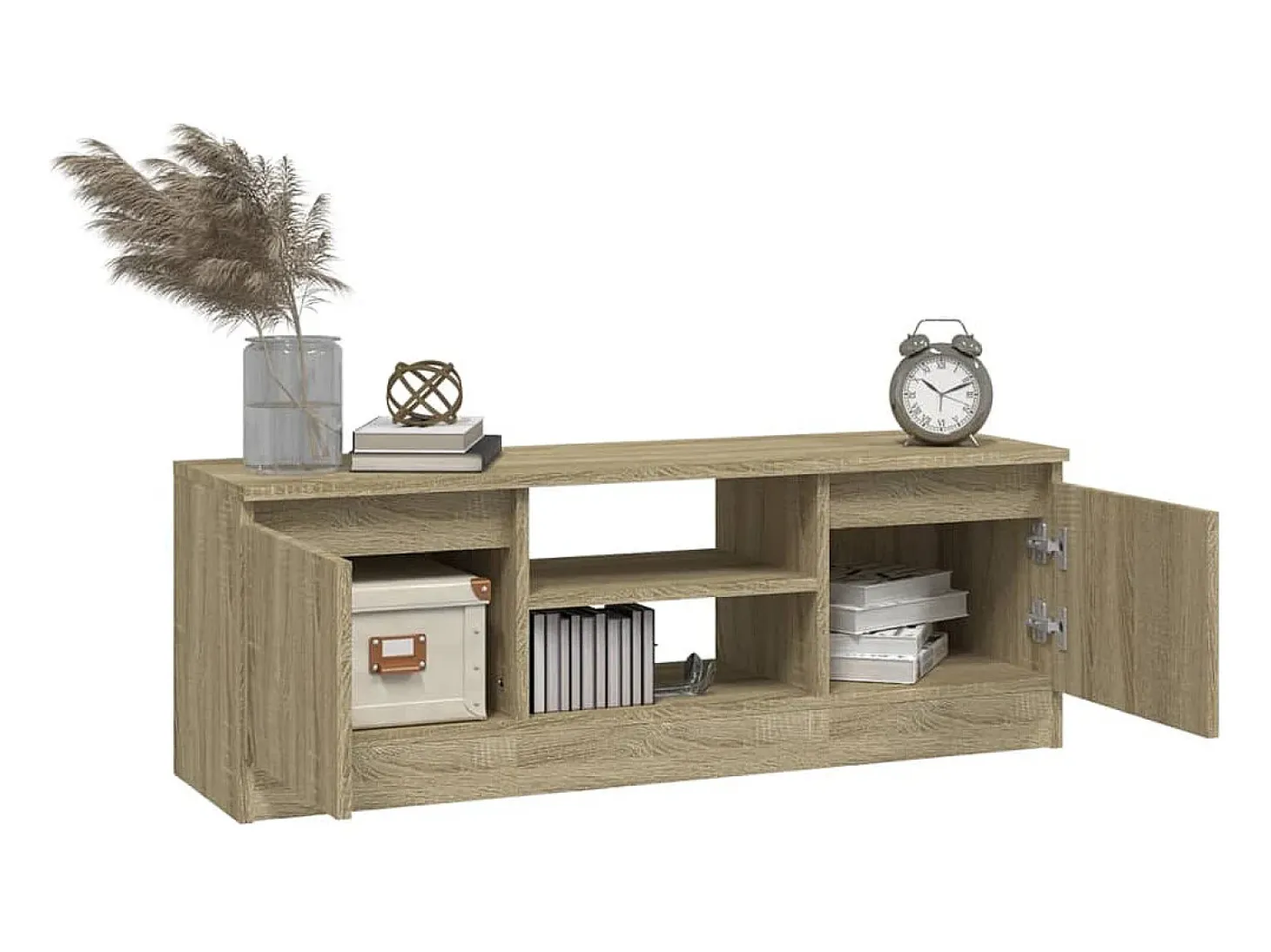 Mueble de TV con puerta roble Sonoma 102x30x36 cm