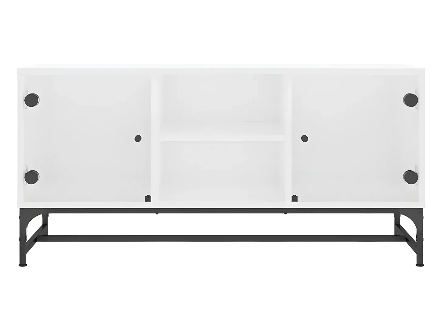 Mueble de TV con puertas de vidrio blanco 102x37x50 cm