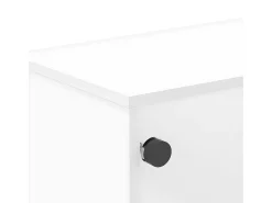 Mueble de TV con puertas de vidrio blanco 102x37x50 cm