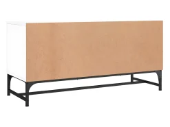 Mueble de TV con puertas de vidrio blanco 102x37x50 cm