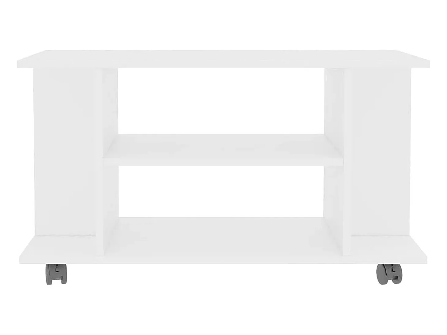 Mueble de TV con ruedas madera contrachapada blanco 80x40x40 cm