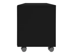 Mueble de TV con ruedas madera contrachapada negro 90x35x35 cm
