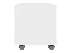 Mueble de TV con ruedas madera contrachapada blanco 90x35x35 cm