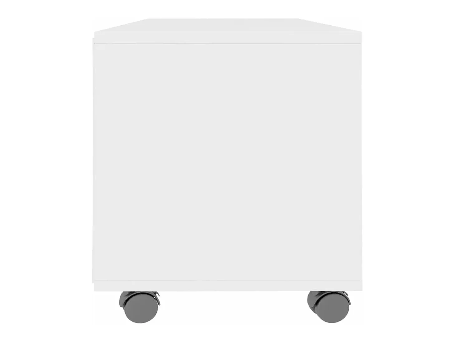 Mueble de TV con ruedas madera contrachapada blanco 90x35x35 cm