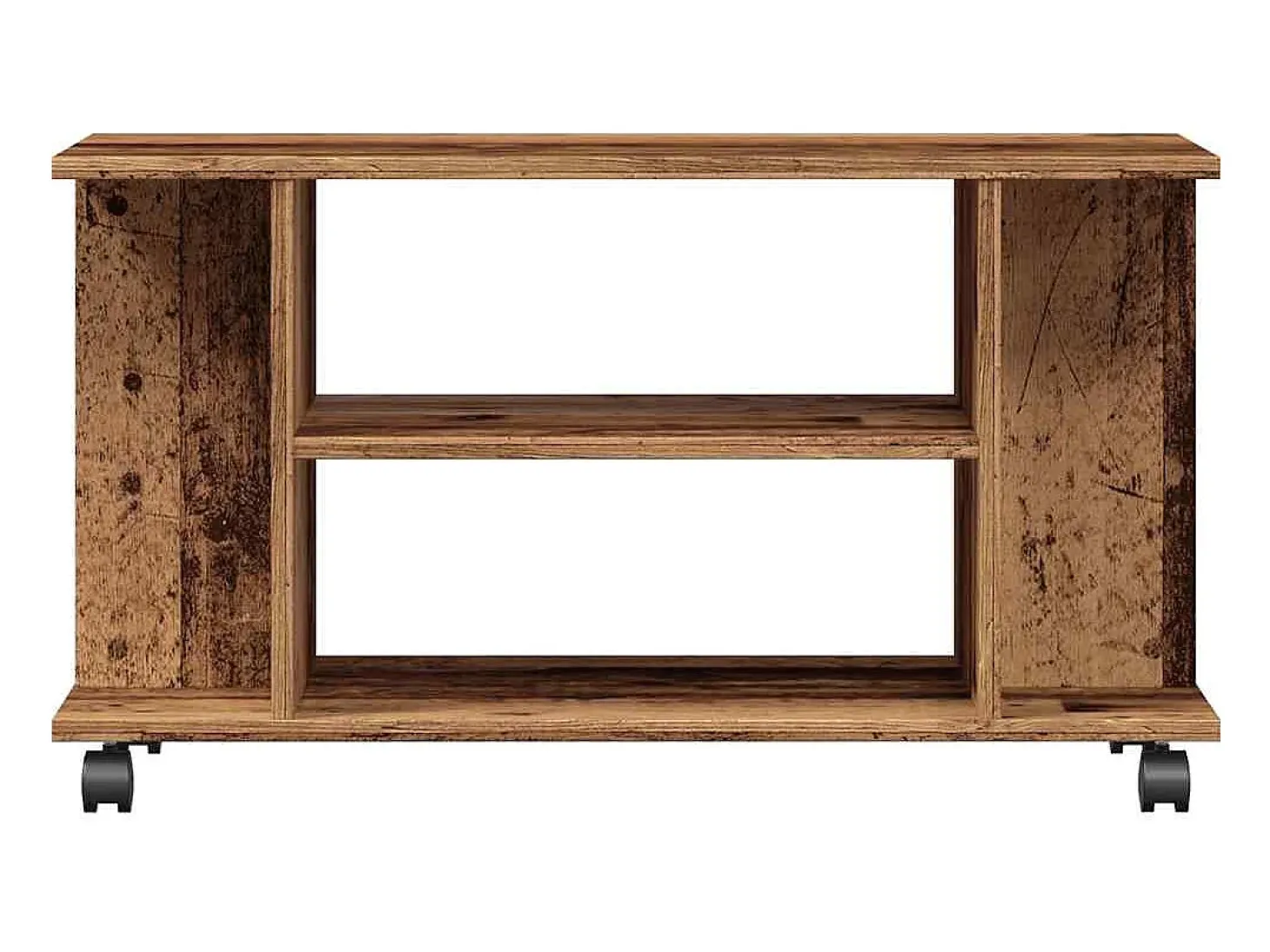 Mueble de TV con ruedas madera ingeniería envejecida 80x40x45cm