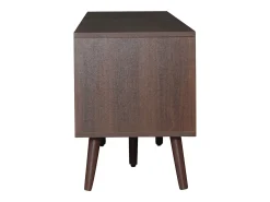 Mueble de TV de 200 cm con 2 puertas de ratán y 2 cajones, color marrón - para salón y dormitorio