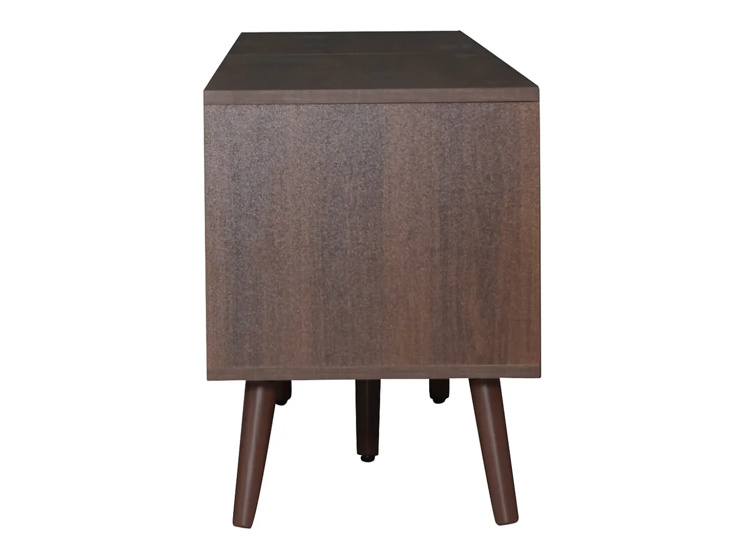 Mueble de TV de 200 cm con 2 puertas de ratán y 2 cajones, color marrón - para salón y dormitorio