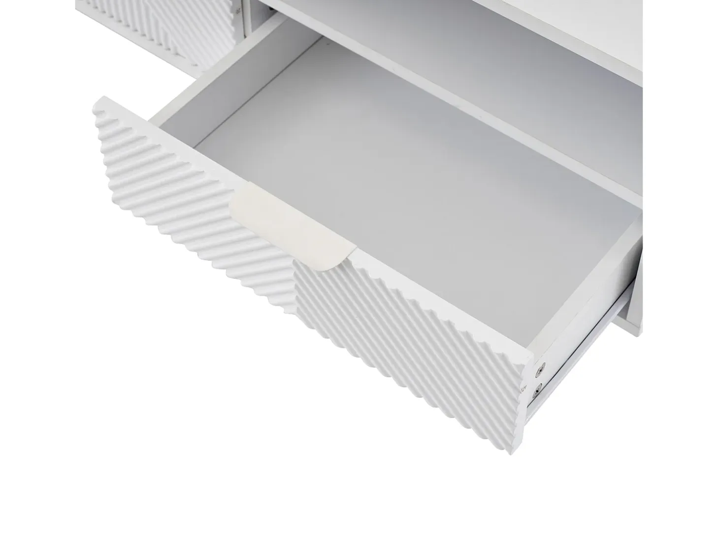 Mueble de TV de 200 cm, mueble de TV blanco con 2 puertas y 2 cajones, estilo moderno, para salón y oficina