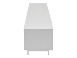 Mueble de TV de 200 cm, mueble de TV blanco con 2 puertas y 2 cajones, estilo moderno, para salón y oficina