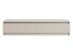 Mueble de TV de 2 puertas con frente acanalado – gris cashmere – 139 cm – SANDIA