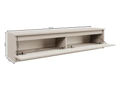 Mueble de TV de 2 puertas con frente acanalado – gris cashmere – 139 cm – SANDIA