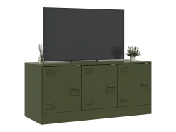 Mueble de TV de acero verde oliva 99x39x44 cm ES766027