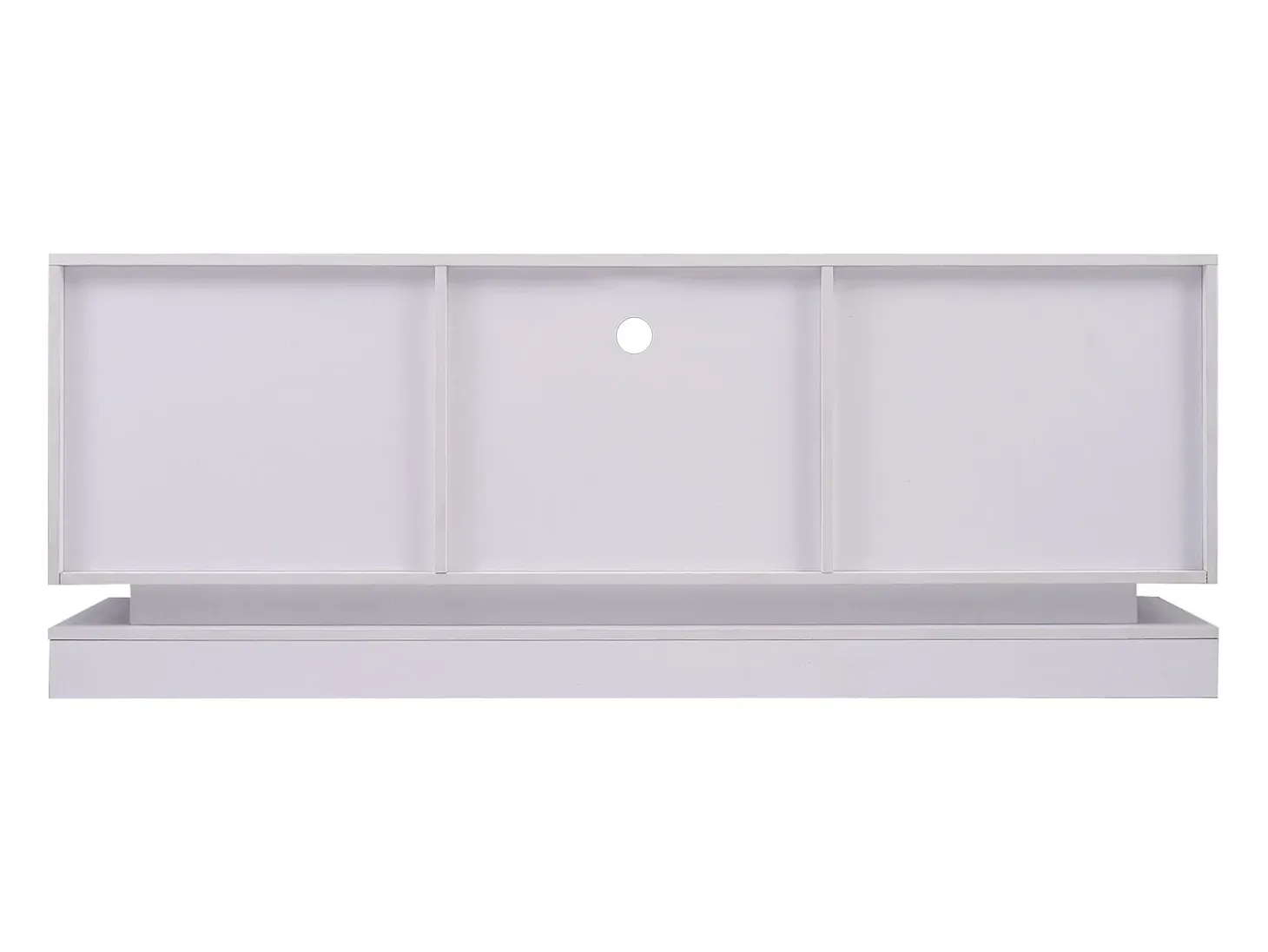 Mueble de TV de madera con 2 puertas - estante de cristal regulable - LED - estilo moderno - blanco brillo