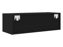 Mueble de TV de madera de roble negro 80x31x25,5 cm