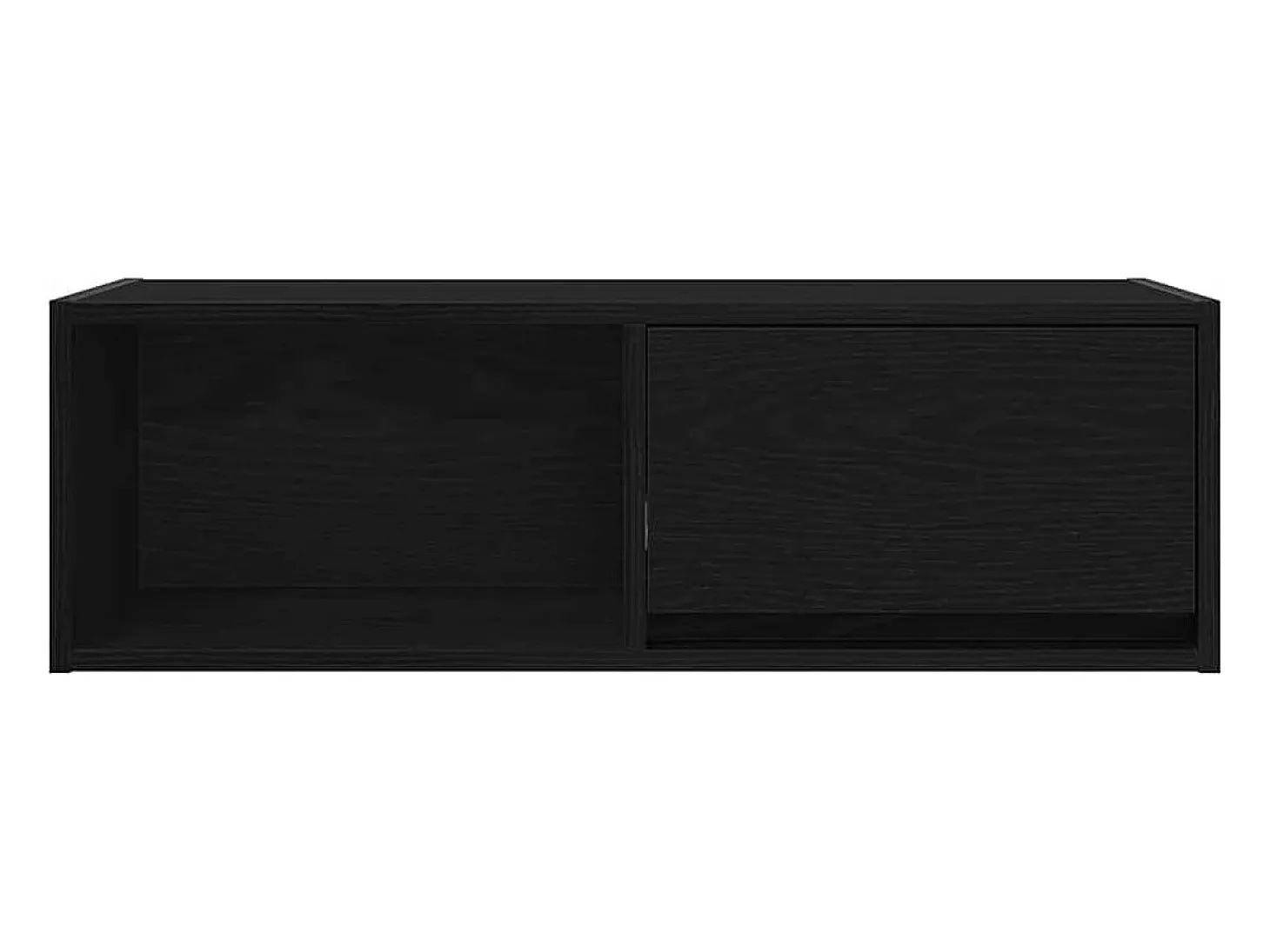 Mueble de TV de madera de roble negro 80x31x25,5 cm