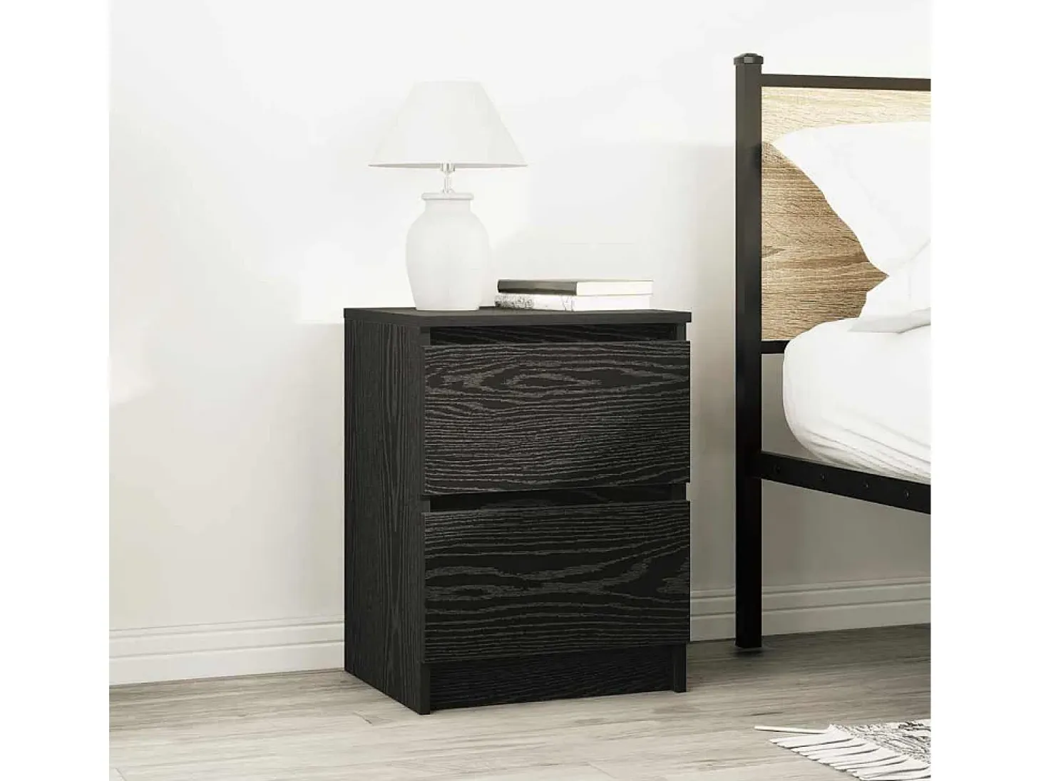 Mueble de TV de madera de ingeniería negro 40x35x54 cm