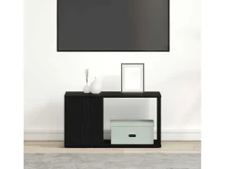 Mueble de TV de madera de roble negro 60x24x32 cm