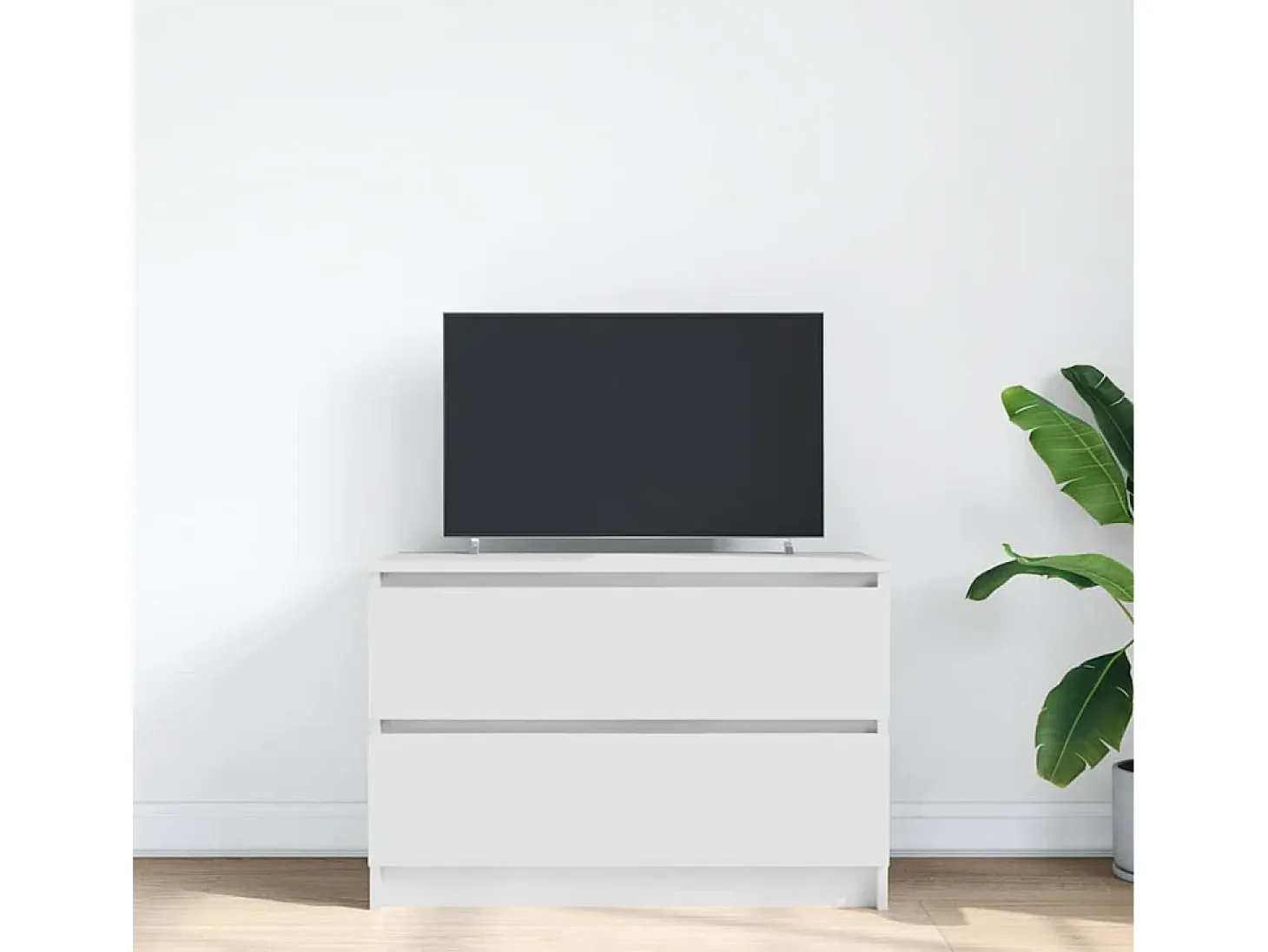 Mueble de TV de madera de ingeniería blanco 80x35x54 cm