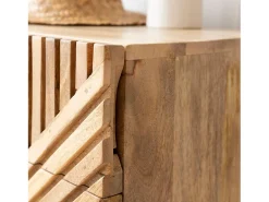 Mueble de TV de madera de mango en espiga Maëva con almacenamiento
