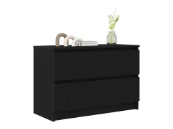 Mueble de TV de madera de ingeniería negro 80x35x54 cm