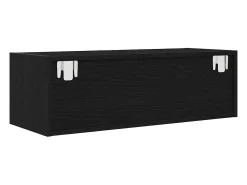 Mueble de TV de madera de roble negro 80x31x25,5 cm