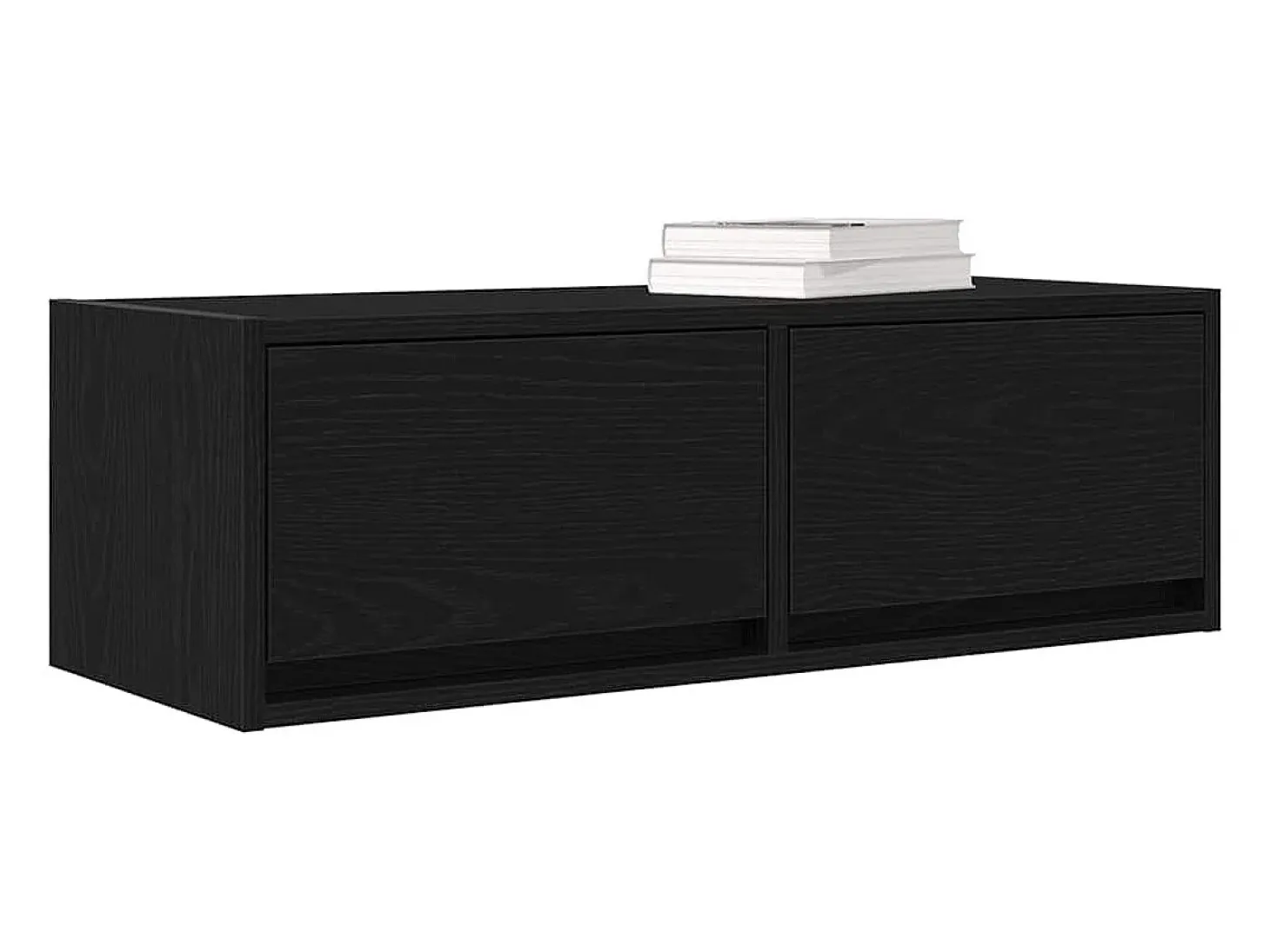 Mueble de TV de madera de roble negro 80x31x25,5 cm