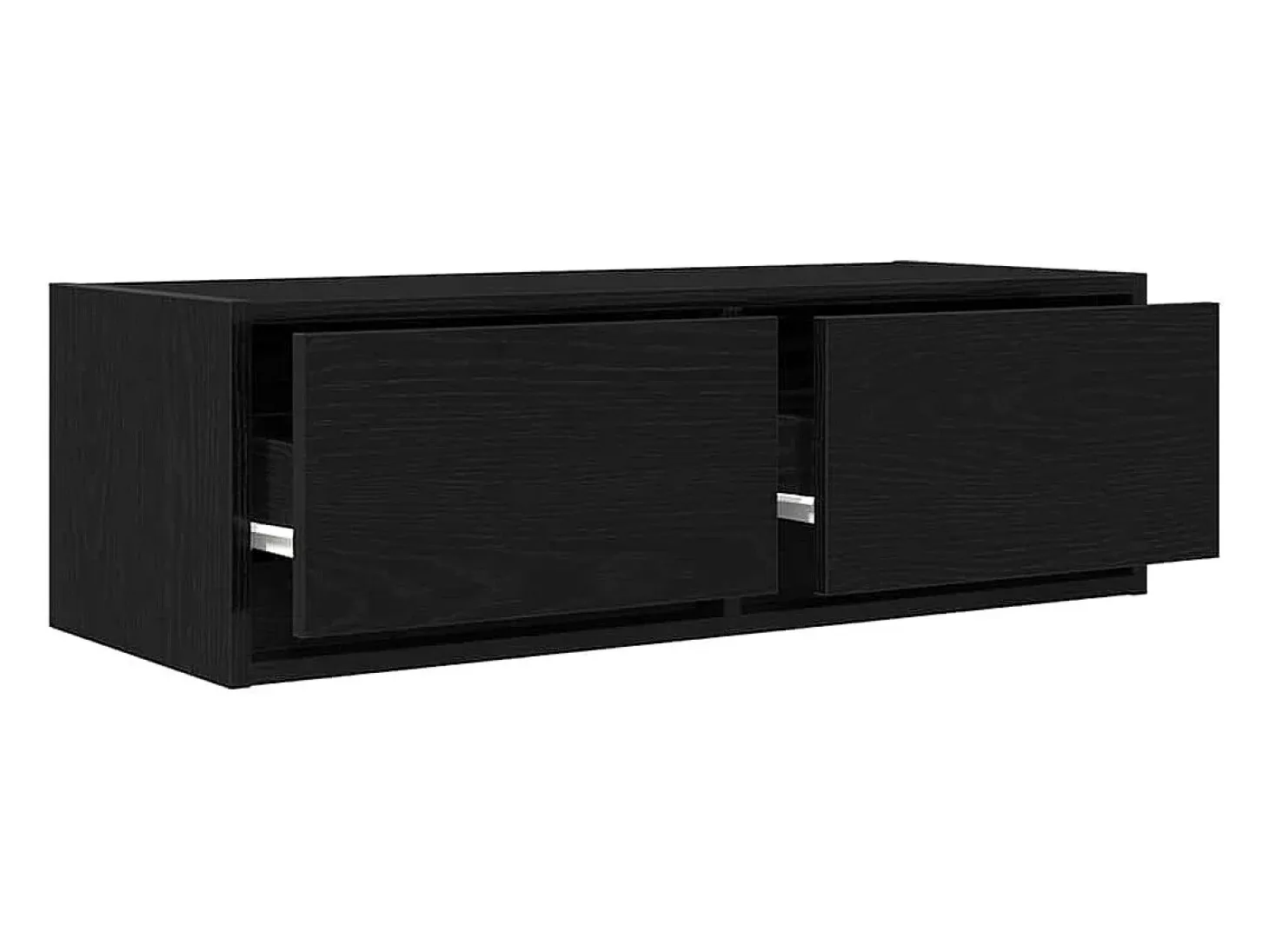 Mueble de TV de madera de roble negro 80x31x25,5 cm