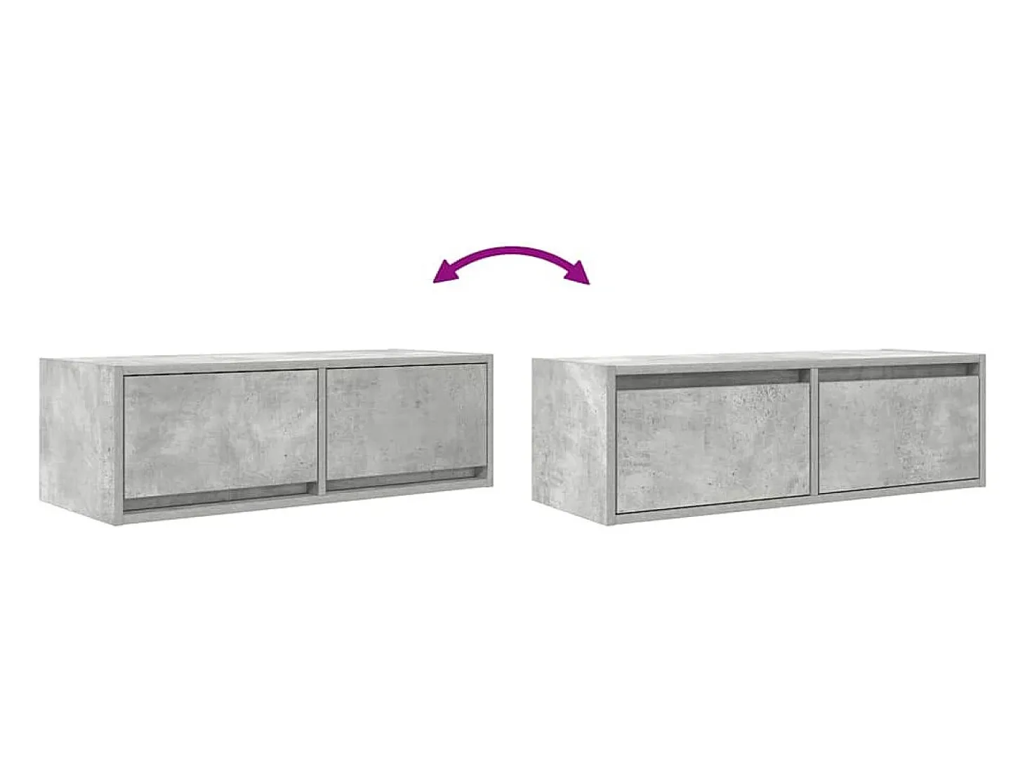 Mueble de TV de madera de ingeniería gris hormigón 80x31x25,5cm