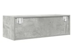 Mueble de TV de madera de ingeniería gris hormigón 80x31x25,5cm
