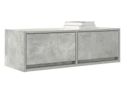 Mueble de TV de madera de ingeniería gris hormigón 80x31x25,5cm