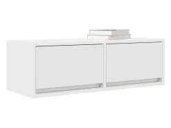 Mueble de TV de madera de ingeniería blanco 80x31x25,5 cm