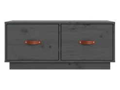 Mueble de TV de madera maciza de pino gris 80x34x35 cm