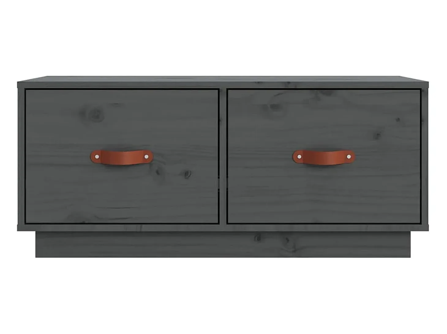 Mueble de TV de madera maciza de pino gris 80x34x35 cm
