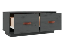 Mueble de TV de madera maciza de pino gris 80x34x35 cm