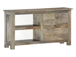 Mueble de TV de madera maciza de mango 100x30x55 cm
