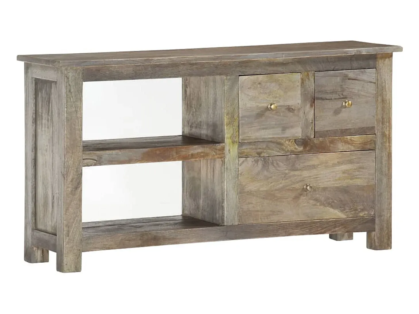 Mueble de TV de madera maciza de mango 100x30x55 cm