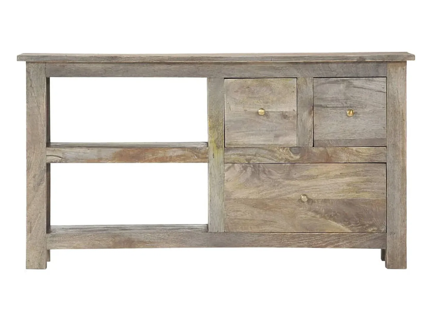 Mueble de TV de madera maciza de mango 100x30x55 cm