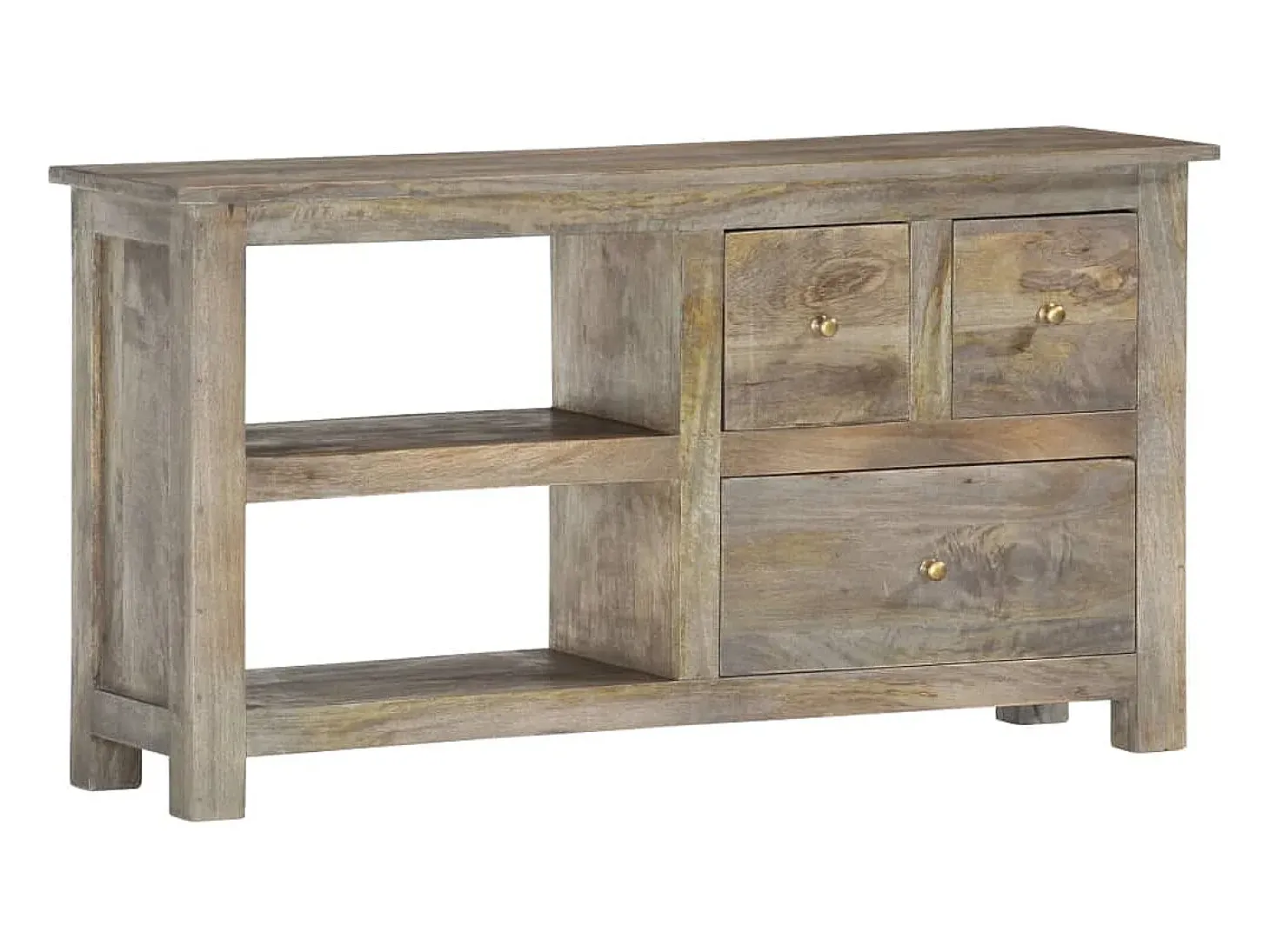 Mueble de TV de madera maciza de mango 100x30x55 cm