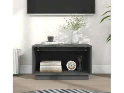 Mueble de TV de madera maciza de pino gris 60x35x35 cm