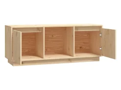 Mueble de TV de madera maciza de pino 110,5x35x44 cm