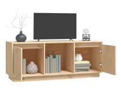 Mueble de TV de madera maciza de pino 110,5x35x44 cm