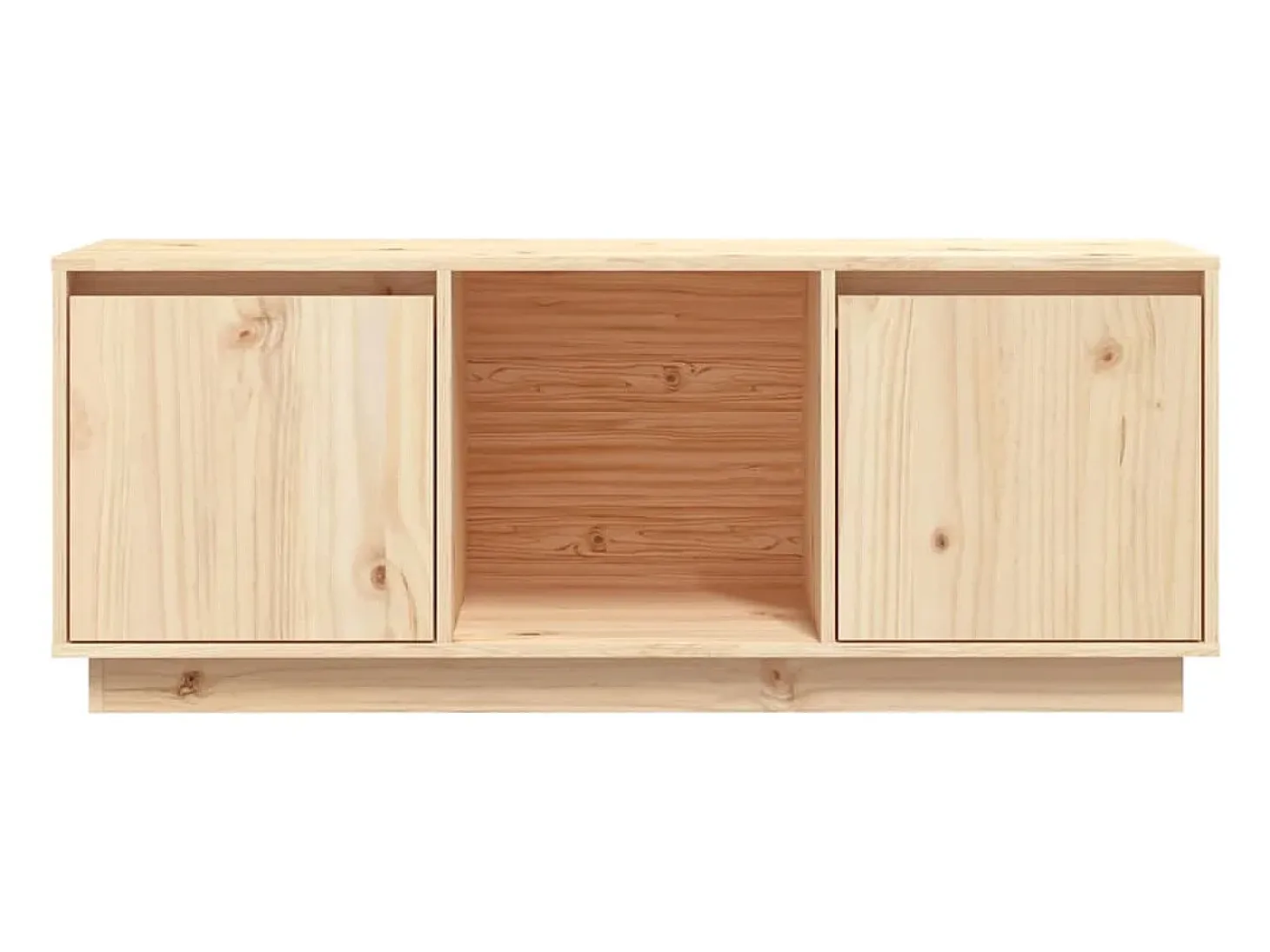 Mueble de TV de madera maciza de pino 110,5x35x44 cm