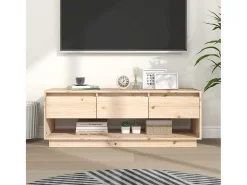 Mueble de TV de madera maciza de pino 110,5x34x40 cm